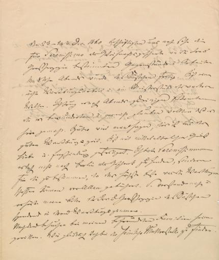 Tageblatt vom 21.– 24. Dezember 1859 (fälschlicherweise auf 1860 datiert) von Bernhard von Arnswald, Wartburg-Stiftung, Archiv, Hs 1006, fol. 2r