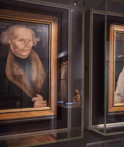 Porträts von Hans und Margarete Luther wahrscheinlich 1527 von Lucas Cranach d. Ä. gemalt